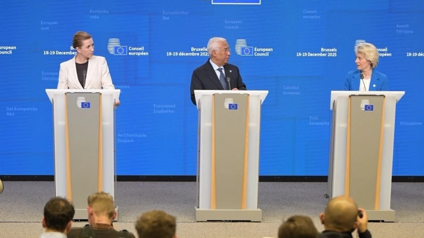 actual presidenta del Consejo de la Unión Europea y primera ministra danesa, Mette Frederiksen; el presidente del Consejo Europeo, António Costa, y la presidenta de la Comisión Europea, Ursula von der Leyen. actual presidenta del Consejo de la Unión Europea y primera ministra danesa, Mette Frederiksen; el presidente del Consejo Europeo, António Costa, y la presidenta de la Comisión Europea, Ursula von der Leyen.