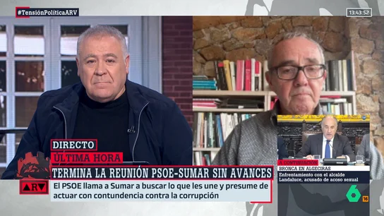 Joan Coscubiela no cree que estemos ante una ruptura entre Sumar y PSOE: "Sería un suicidio" Joan Coscubiela no cree que estemos ante una ruptura entre Sumar y PSOE: "Sería un suicidio"