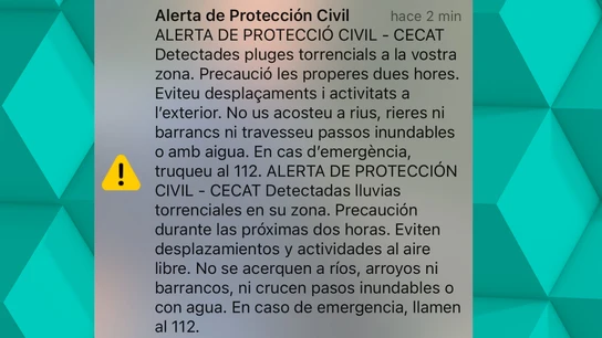 Protección Civil lanza un Es-Alert en varios municipios de Barcelona por las fuertes lluvias. Protección Civil lanza un Es-Alert en varios municipios de Barcelona por las fuertes lluvias.
