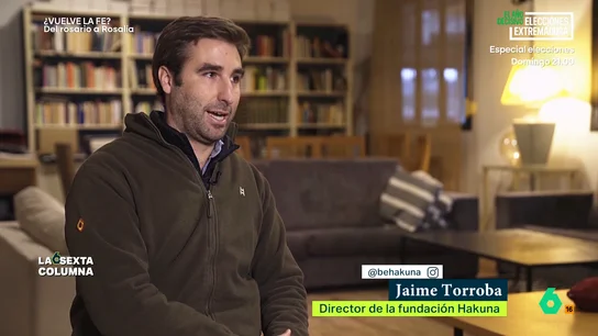 Jaime Torroba, director de la fundación Hakuna: "Muchas personas llegan sin educación religiosa y se acaban bautizando" ¿Tiene relación el haberse formado en un colegio religioso con tener fe? Torroba expone que aproximadamente, la mitad de sus miembros no tienen ningún tipo de formación cristiana ni influencia religiosa en su entorno.