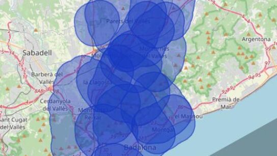 Mapa de las zonas afectadas en Barcelona por las lluvias torrenciales. 