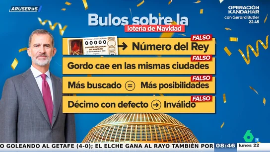 Aruser@s desmiente los bulos más extendidos de la Lotería de Navidad: no se le reserva un número al rey y un décimo con defecto puede ser válido Aruser@s desmiente los bulos más extendidos de la Lotería de Navidad: no se le reserva un número al rey y un décimo con defecto puede ser válido