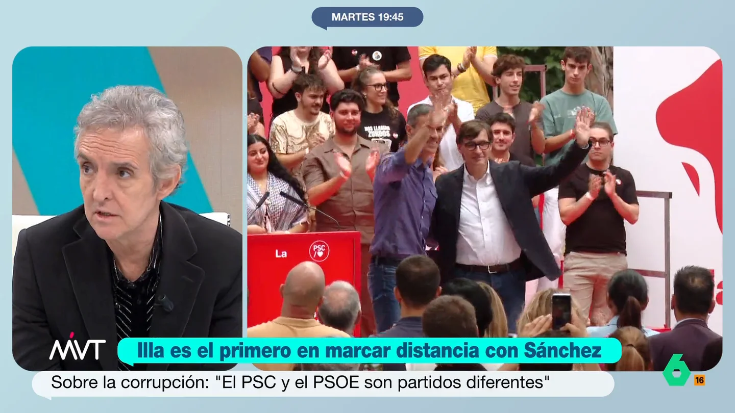 Ramoncín, sobre el 'desmarque' de Illa: "Deben decidir qué PSOE es el que esperan que sea y cómo miran el futuro" El presidente catalán ha afirmado que los supuestos casos de corrupción y de acoso sexual que afectan al PSOE "no salpicarán" Govern catalán. Además, ha expuesto que el PSC y el PSOE no son el mismo partido.