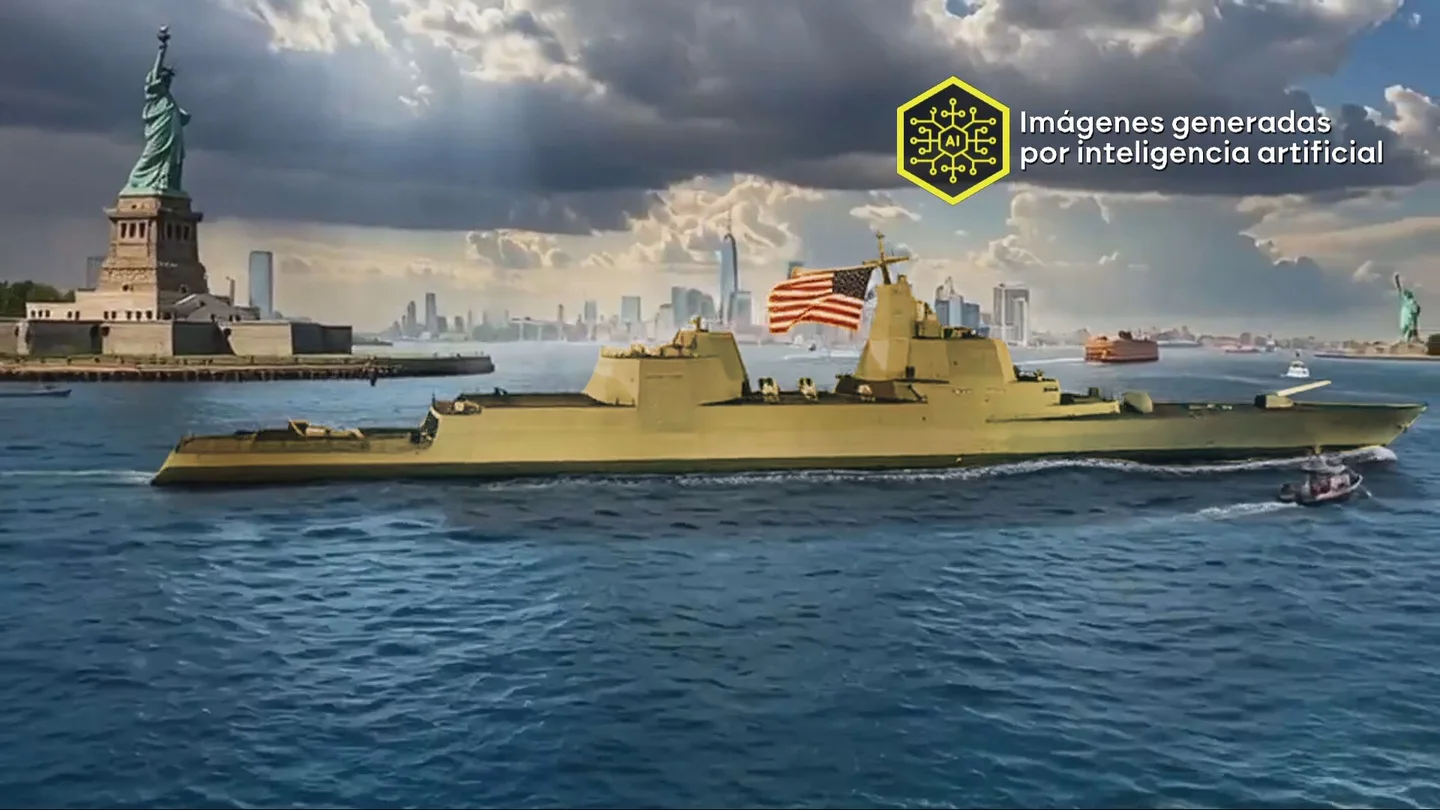 Imagen creada por IA de cómo serán los nuevos barcos que quiere construir Trump Imagen creada por IA de cómo serán los nuevos barcos que quiere construir Trump