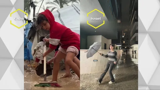 Imagen que muestra la diferencia entre vivir en Gaza o en Israel durante el invierno Imagen que muestra la diferencia entre vivir en Gaza o en Israel durante el invierno