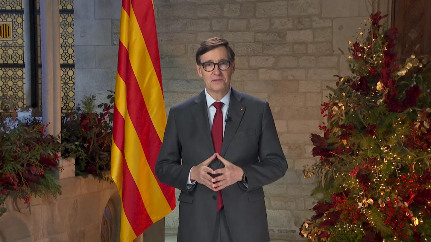 Salvador Illa en su mensaje de Navidad 2025. Salvador Illa en su mensaje de Navidad 2025.