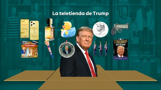 Grafismo de los artículos que se pueden adquirir en la teletienda de Trump Grafismo de los artículos que se pueden adquirir en la teletienda de Trump