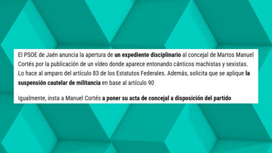 Comunicado del PSOE de Ja&eacute;n. 