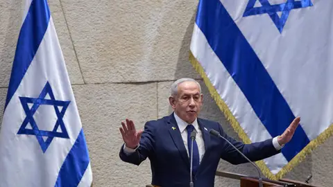 El primer ministro de Israel, Benjamin Netanyahu, durante un discurso El primer ministro de Israel, Benjamin Netanyahu, durante un discurso
