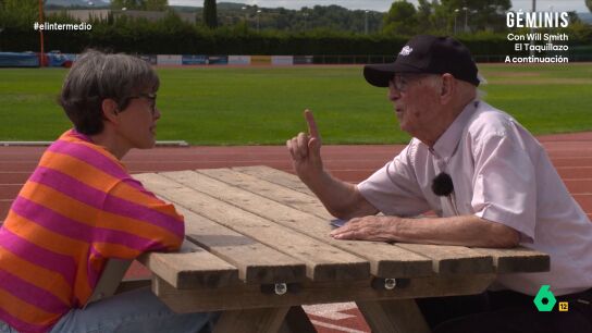 Lluis Marimon, atleta de 97 a&ntilde;os, explica Thais Villas su secreto para seguir compitiendo: "Pasar una revisi&oacute;n m&eacute;dica de arriba a abajo"