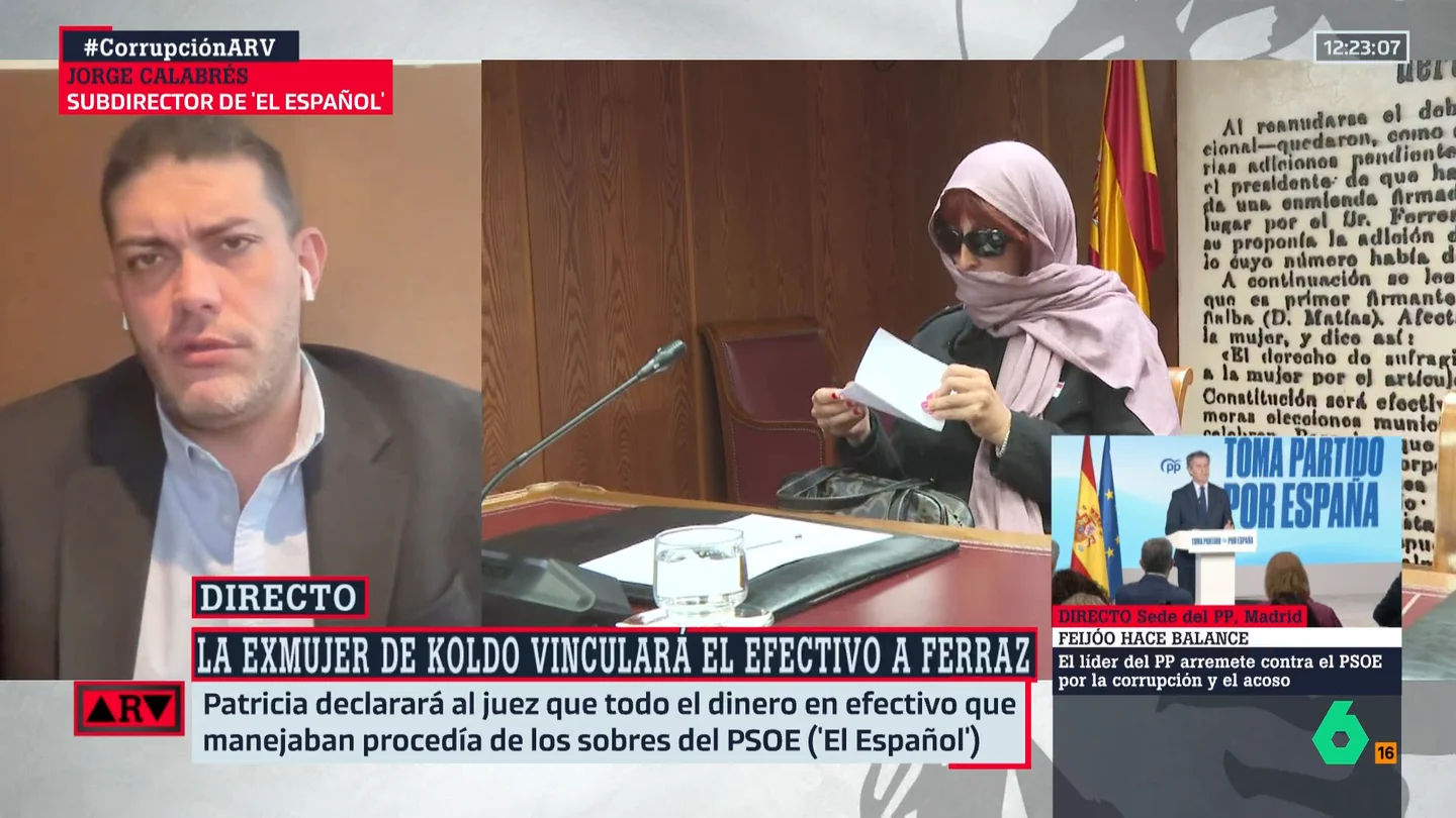 Jorge Calabrés, sobre la declaración de la exmujer de Koldo ante el juez: "Va a dejar ver que existía esa caja B en Ferraz" Jorge Calabrés, sobre la declaración de la exmujer de Koldo ante el juez: "Va a dejar ver que existía esa caja B en Ferraz"