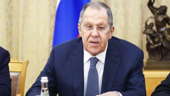 El ministro de Exteriores de Rusia, Sergu&eacute;i Lavrov, durante una rueda de prensa