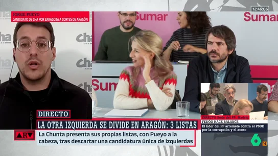 Pueyo, candidato de Cha por Zaragoza a Aragón, sobre la candidatura conjunta de izquierdas: "Se han impuesto vetos y directrices desde Madrid" Pueyo, candidato de Cha por Zaragoza a Aragón, sobre la candidatura conjunta de izquierdas: "Se han impuesto vetos y directrices desde Madrid"