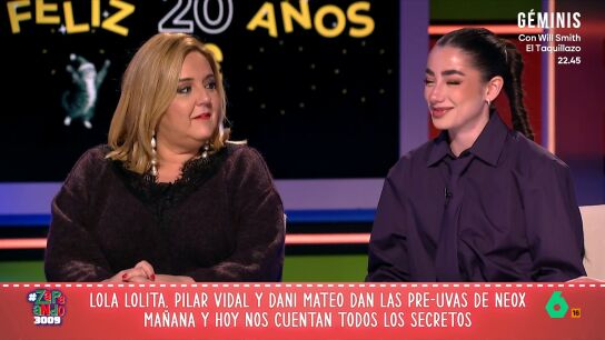 Lola Lolita y Pilar Vidal adelantan en Zapeando, junto a Dani Mateo, algunos detalles de las pre-campanadas de Neox