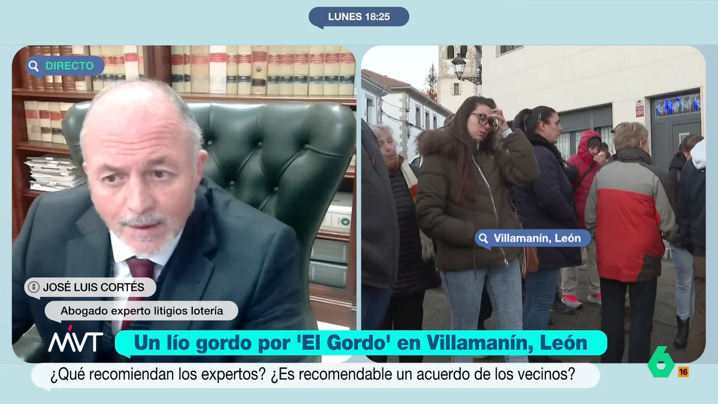 José Luis Cortés, abogado experto en litigios de lotería: "Podrás tener un pleito muy bonito, pero al final no vas a cobrar" José Luis Cortés, abogado especializado en conflictos por la lotería, analiza en este vídeo el caso de 'El Gordo' en Villamanín, donde defiende el acuerdo entre los vecinos premiados "por paz social y eficiencia".
