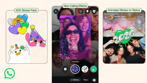 WhatsApp sorprende con un aluvión de funciones para felicitar el Año Nuevo WhatsApp sorprende con un aluvión de funciones para felicitar el Año Nuevo