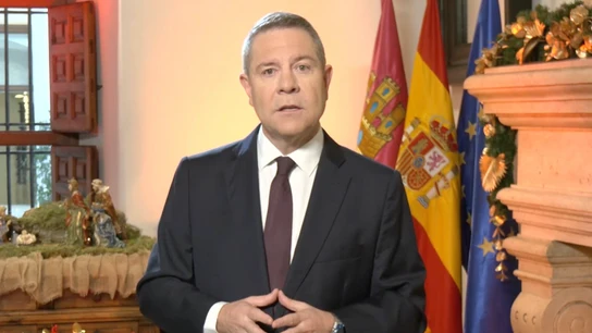 El presidente de Castilla-La Mancha, Emiliano García-Page, durante su mensaje de Año Nuevo. El presidente de Castilla-La Mancha, Emiliano García-Page, durante su mensaje de Año Nuevo.