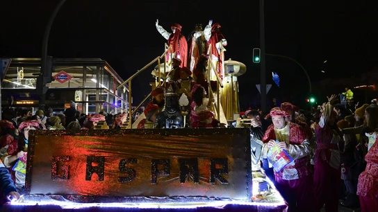 Imagen de la carroza del rey Gaspar durante la cabalgata de Reyes de 2025 en Madrid Imagen de la carroza del rey Gaspar durante la cabalgata de Reyes de 2025 en Madrid