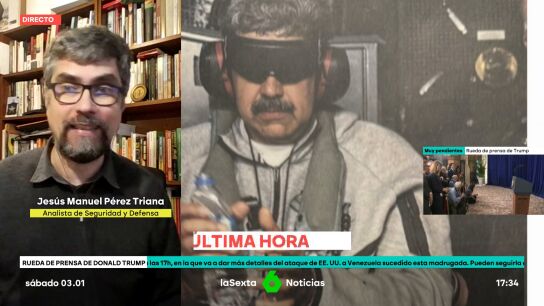 Un experto en seguridad y defensa analiza la primera imagen de Maduro tras ser capturado: "Taparle los ojos hace que este d&oacute;cil"
