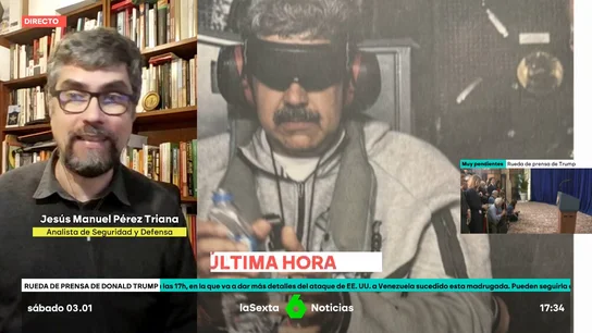 Un experto en seguridad y defensa analiza la primera imagen de Maduro tras ser capturado: "Taparle los ojos hace que este dócil" Un experto en seguridad y defensa analiza la primera imagen de Maduro tras ser capturado: "Taparle los ojos hace que este dócil"