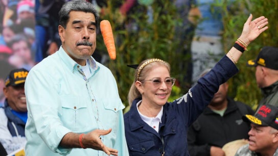 El presidente de Venezuela, Nicol&aacute;s Maduro, y su esposa, Cilia Flores.