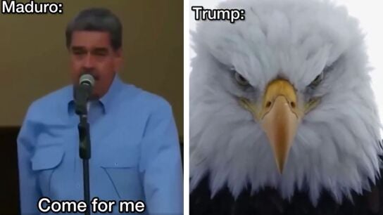 Im&aacute;genes del v&iacute;deo publicado por Trump burl&aacute;ndose de Maduro.