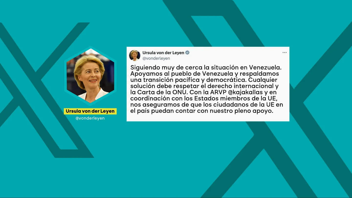 Reacción de la presidenta de la Comisión Europea, Ursula von der Leyen. Reacción de la presidenta de la Comisión Europea, Ursula von der Leyen.