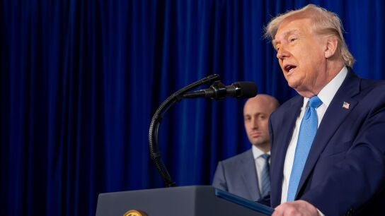 Trump durante su rueda de prensa