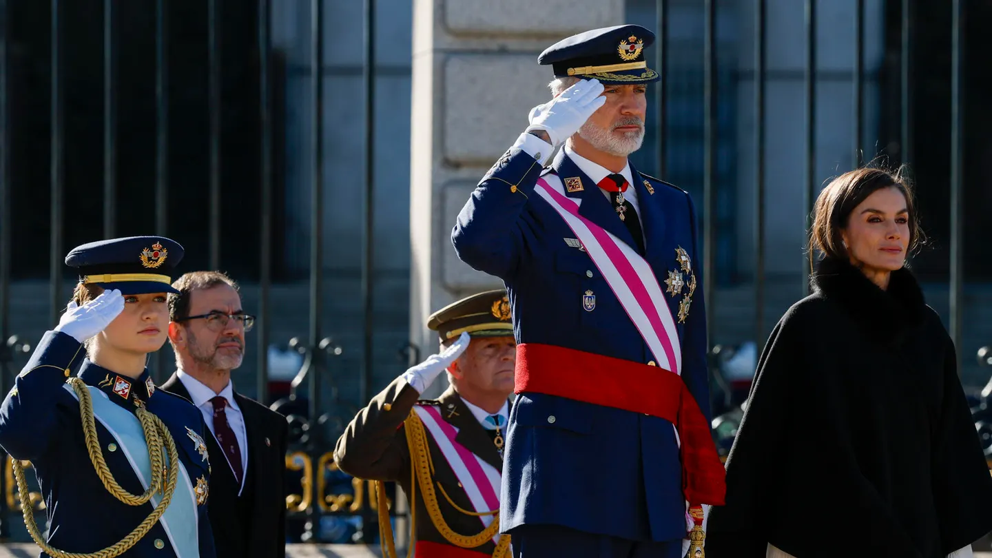 La princesa Leonor, Felipe VI y la reina Letizia durante la ceremonia de la Pascua Militar La princesa Leonor, Felipe VI y la reina Letizia durante la ceremonia de la Pascua Militar