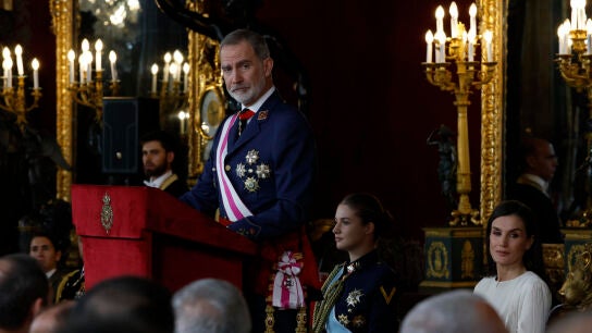 El rey Felipe VI pronuncia su discurso durante la celebraci&oacute;n de la Pascua Militar