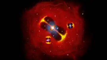 Cúmulo de galaxias en formación en el universo primitivo Cúmulo de galaxias en formación en el universo primitivo