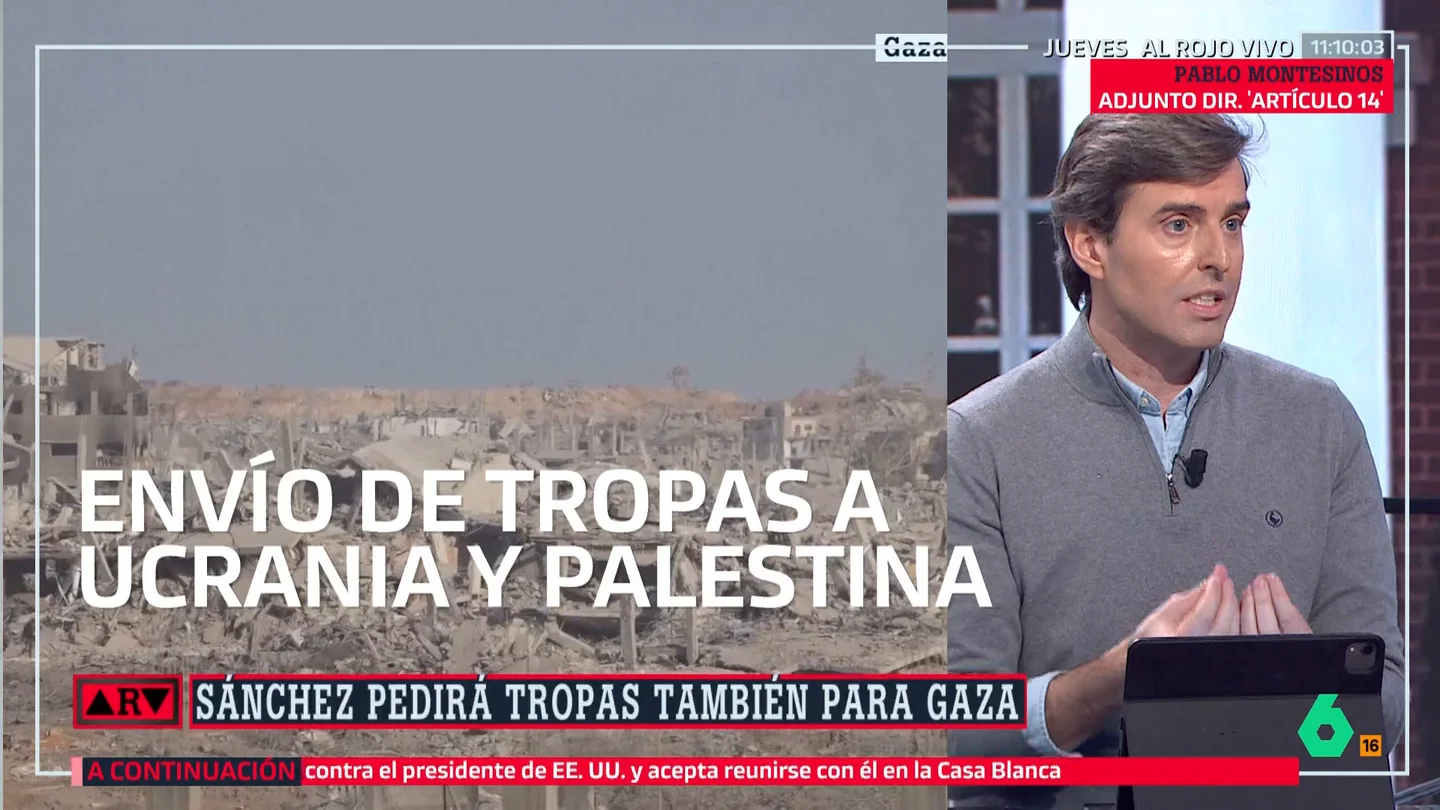 Montesinos señala que el contexto internacional está "tan patas arriba" que Sánchez debe convocar a Feijóo: "Tiene que haber un acuerdo de país" Montesinos señala que el contexto internacional está "tan patas arriba" que Sánchez debe convocar a Feijóo: "Tiene que haber un acuerdo de país"