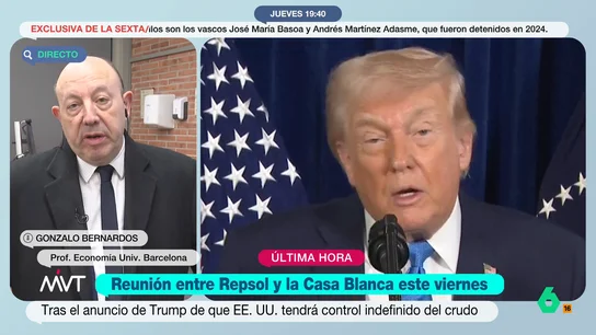 Gonzalo Bernardos afirma que el interés de Trump con el petróleo venezolano "es una más de sus trolas y exageraciones" El presidente estadounidense ha anunciado que EEUU va a controlar, de manera indefinida, el crudo venezolano. Esto podría afectar a empresas españolas como Repsol que el este viernes tendrá una reunión con la Casa Blanca para aclarar esta cuestión.