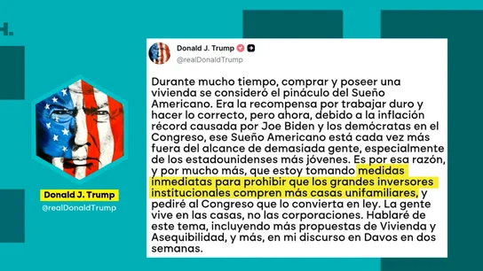 Donald Trump anuncia que prohibirá a las grandes empresas comprar viviendas unifamiliares en Estados Unidos Donald Trump anuncia que prohibirá a las grandes empresas comprar viviendas unifamiliares en Estados Unidos