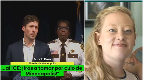 El alcalde de Minneapolis, a la izquierda; a la derecha Renee Nicole Goodman El alcalde de Minneapolis, a la izquierda; a la derecha Renee Nicole Goodman