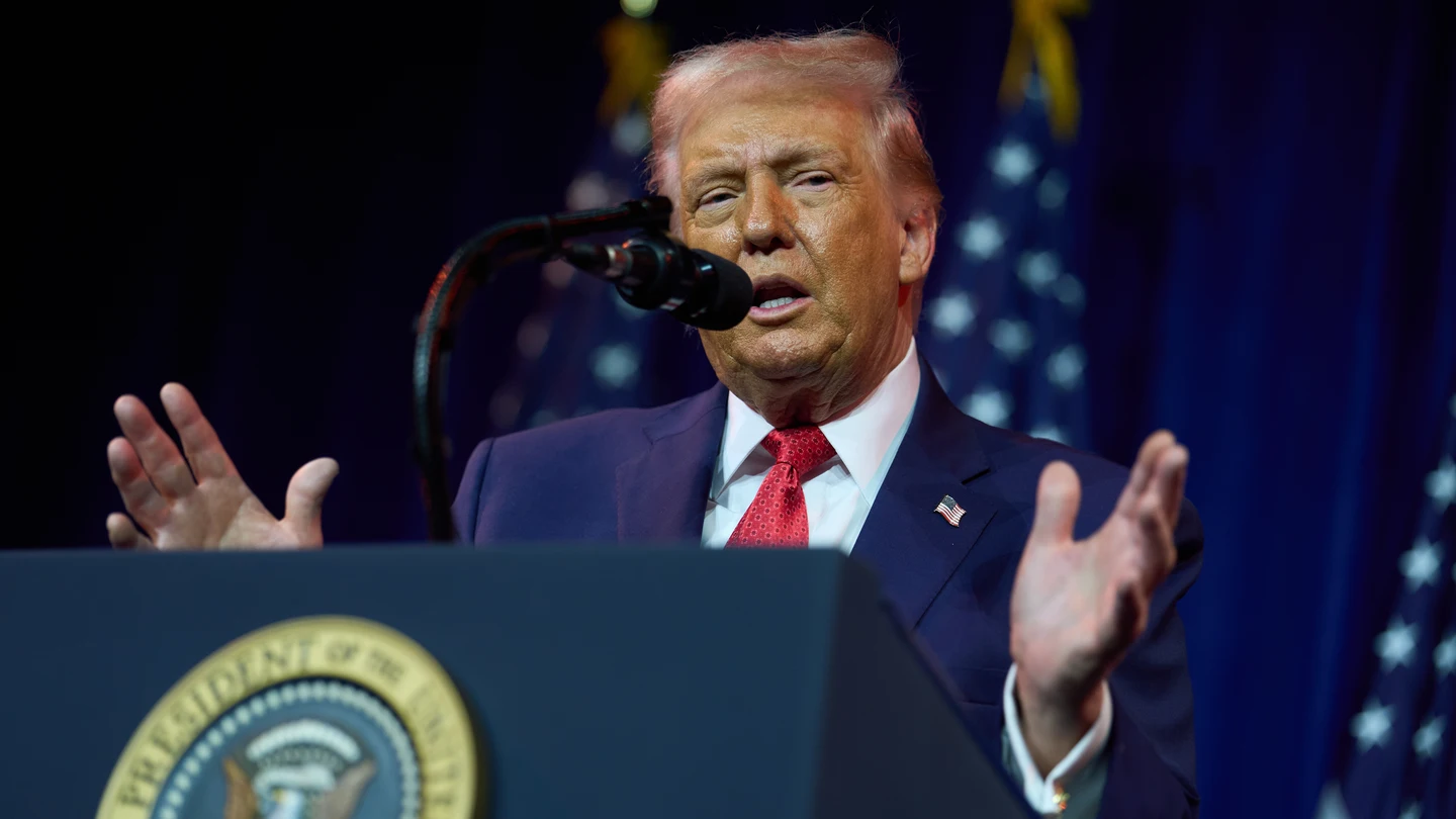 El presidente de Estados Unidos, Donald Trump, durante una comparecencia El presidente de Estados Unidos, Donald Trump, durante una comparecencia
