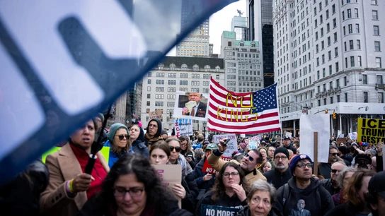 Protesta en Nueva York por la muerte de Renee Nicola Good. Protesta en Nueva York por la muerte de Renee Nicola Good.