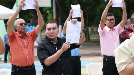 Presos excarcelados en Nicaragua.