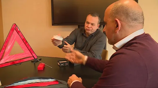 Los 'padres' de la baliza V-16. Los 'padres' de la baliza V-16.