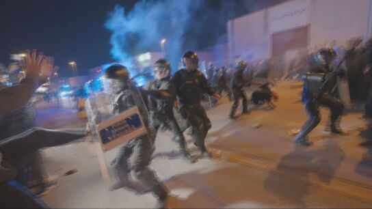 Protesta antifascista en Barcelona