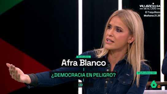 Afra Blanco advierte de que "las democracias est&aacute;n en peligro": "Hemos convertido en respetable algo que nunca deber&iacute;a haberlo sido"