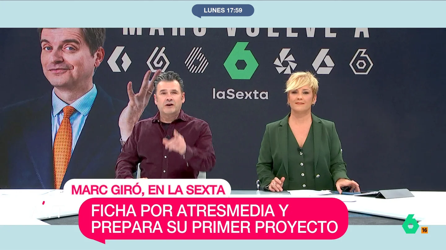 Iñaki López celebra la vuelta de Marc Giró a Atresmedia: "Ya podemos decir que tenemos lo mejor de lo mejor" El presentador de Más Vale Tarde se hace eco del anuncio de Atresmedia. El comunicador está preparando un nuevo formato para laSexta que verá la luz este año.