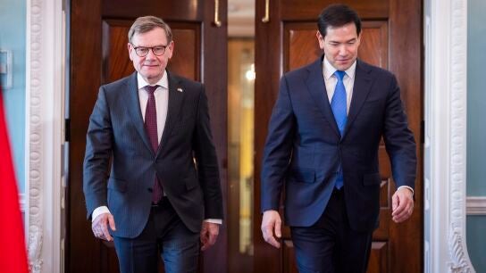 El ministro de Asuntos Exteriores alem&aacute;n, Johann Wadephul, se re&uacute;ne con el secretario de Estado estadounidense, Marco Rubio, en Washington.