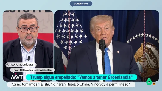 Pedro Rodríguez, a Trump: “Groenlandia es morder mucho más de lo que puede digerir” Pedro Rodríguez reflexiona en este vídeo sobre la intención de Donald Trump de anexionarse Groenlandia y avisa de que tendrá "graves consecuencias", desde la destrucción de la OTAN a la guerra comercial con Europa.