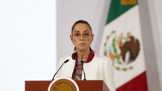 La presidenta de M&eacute;xico, Claudia Sheinbaum, en una rueda de prensa. 