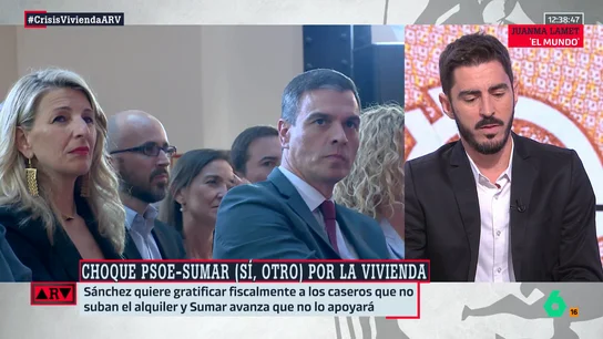 Juanma Lamet, sobre las medidas para el alquiler de Sánchez: "Es una traición a Sumar, no puedes dejar a tus socios con el culo al aire" Juanma Lamet, sobre las medidas para el alquiler de Sánchez: "Es una traición a Sumar, no puedes dejar a tus socios con el culo al aire"