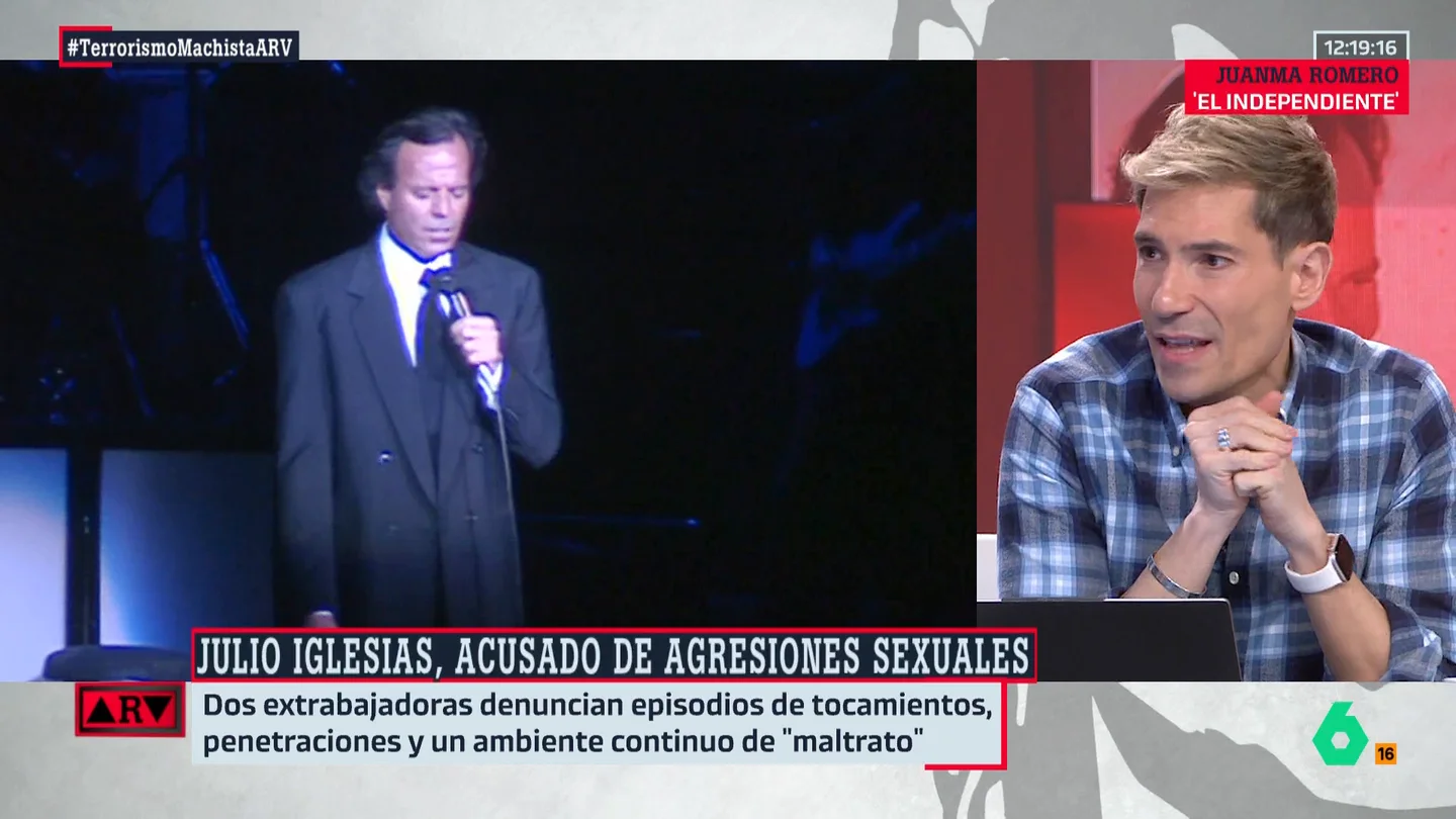 Juanma Romero, sobre las acusaciones a Julio Iglesias: "No extraña viniendo de la persona de la que viene, aunque no se puede prejuzgar" Juanma Romero, sobre las acusaciones a Julio Iglesias: "No extraña viniendo de la persona de la que viene, aunque no se puede prejuzgar"