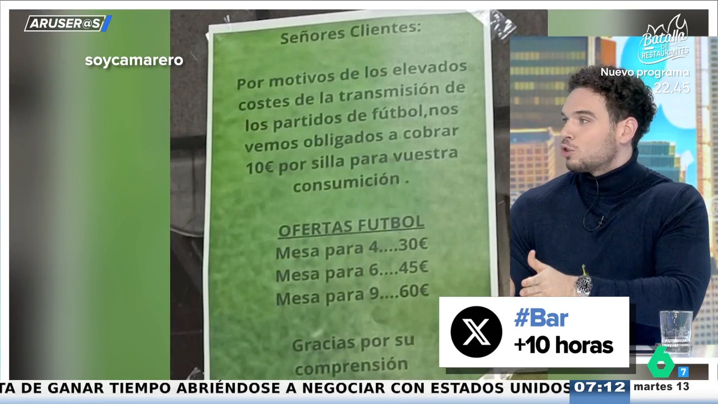 La controvertida decisión de un bar al cobrar 10 euros por silla para ver el fútbol La controvertida decisión de un bar al cobrar 10 euros por silla para ver el fútbol
