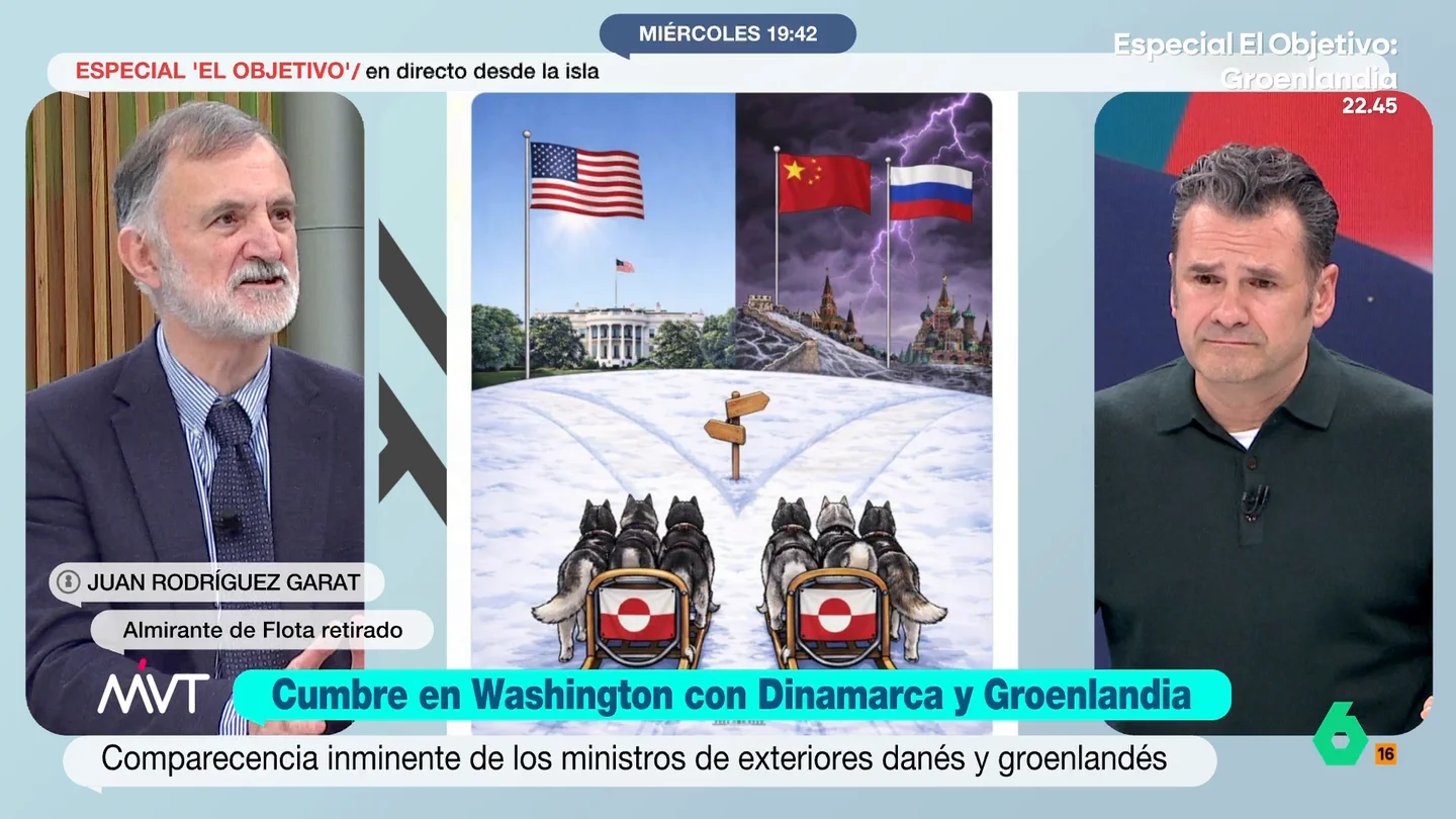 Garat desvela qué potencias se beneficiarían de una invasión de EEUU en Groenlandia: "Sería el sueño de una noche de verano de Putin" Juan Rodríguez Garat, almirante de flota retirado, explica en este vídeo qué potencias se beneficiarían de una invasión de Estados Unidos en Groenlandia: "Perjudicaría a las democracias y beneficiaría a las autocracias".