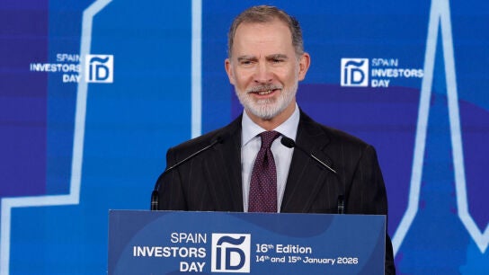 El rey Felipe VI durante la inauguraci&oacute;n de la XVI edici&oacute;n del Spain Investors Day celebrada este mi&eacute;rcoles en Madrid. 